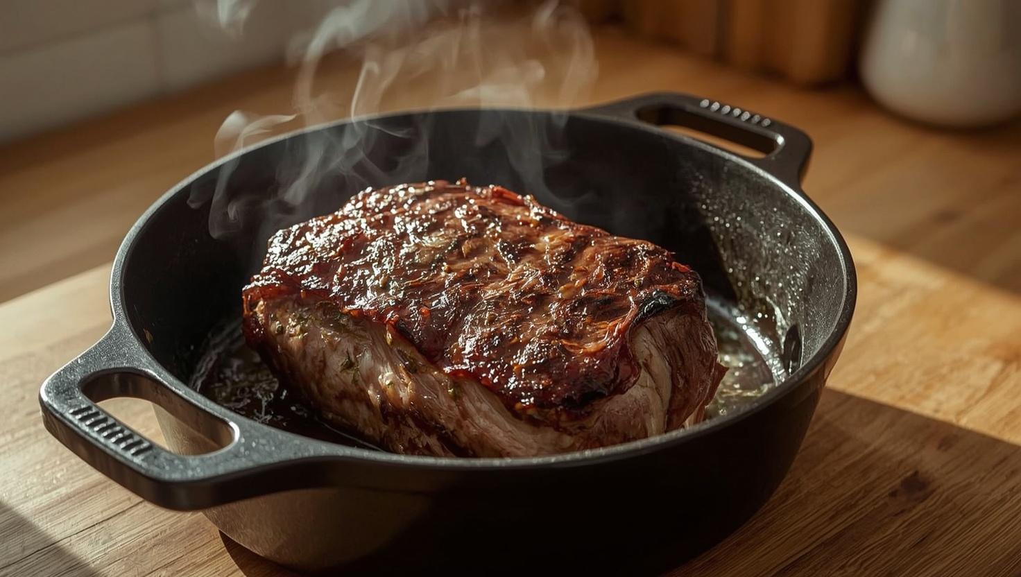 fleisch richtig anbraten und schmoren im gusseisen
