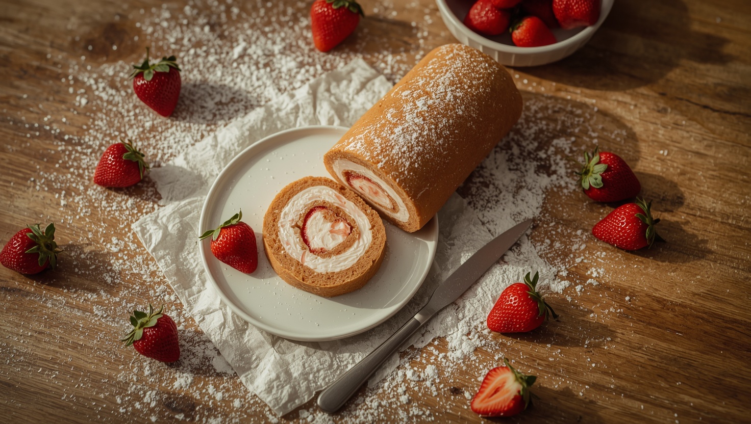 rezept für erdbeer biskuitrolle